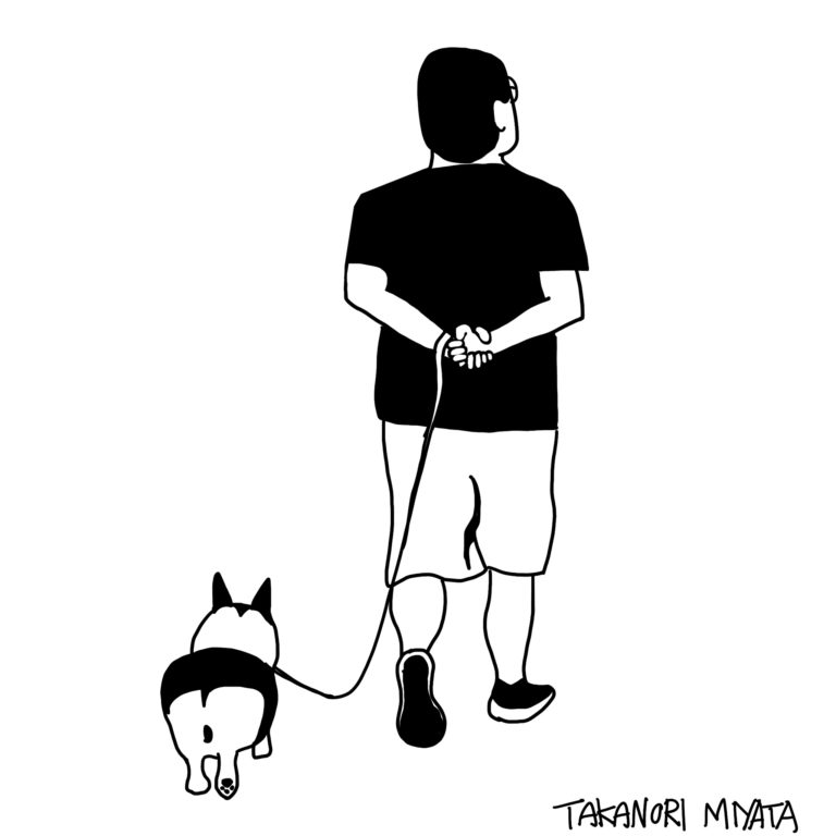 犬の散歩 イラスト